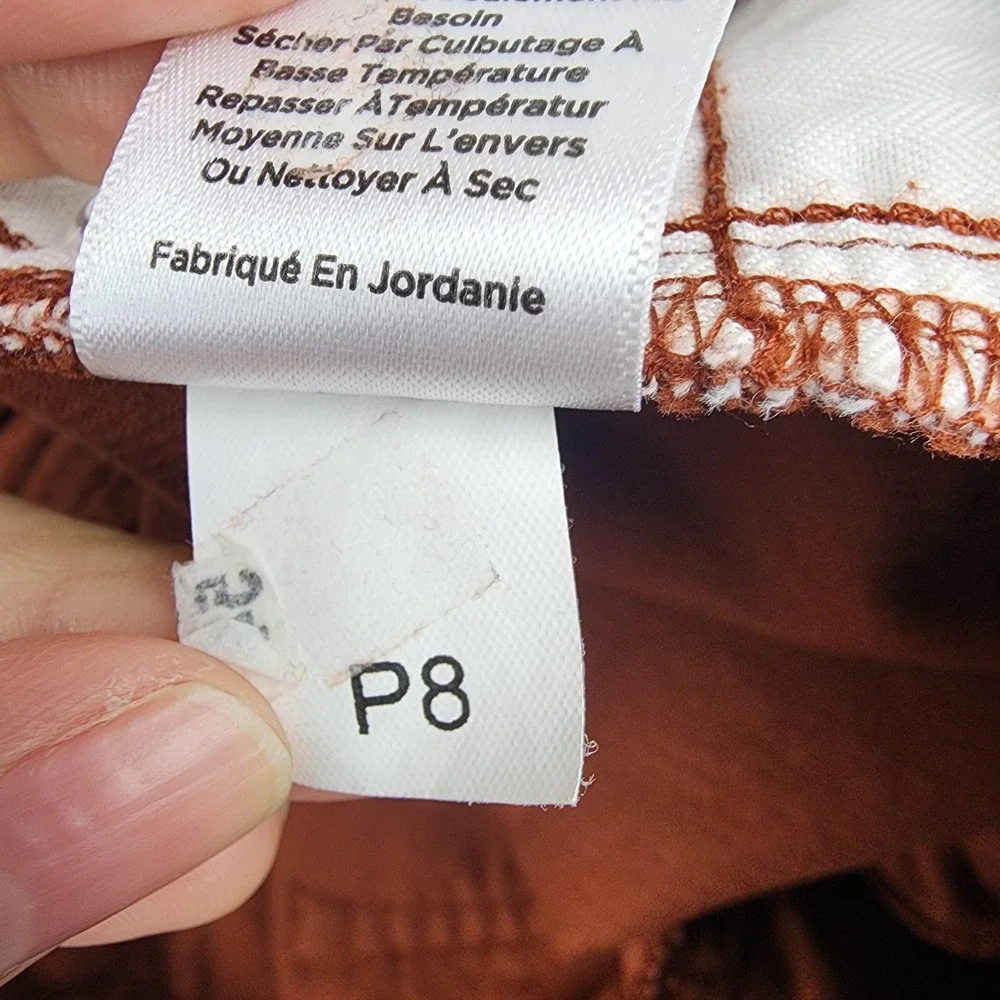 Talbots Corduroy Straight Leg Pants Womens 6 Orange Curvy Stretch 5 Pocket